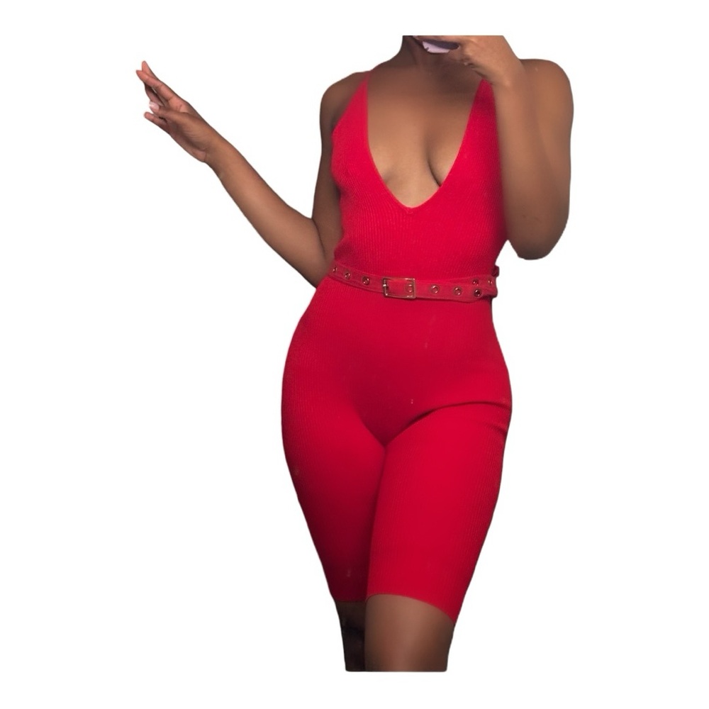 Red Body Suit - Shorts